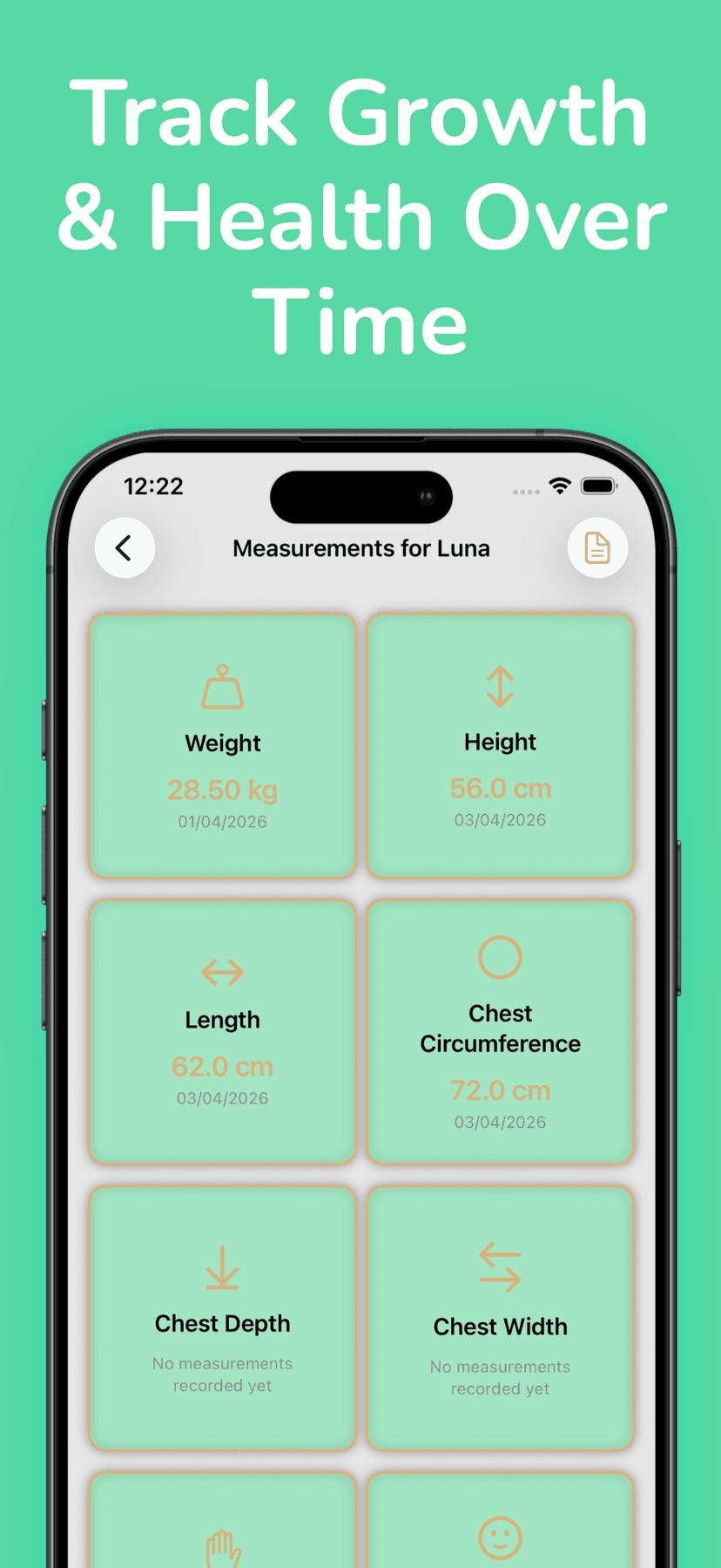 PetsClub measurements